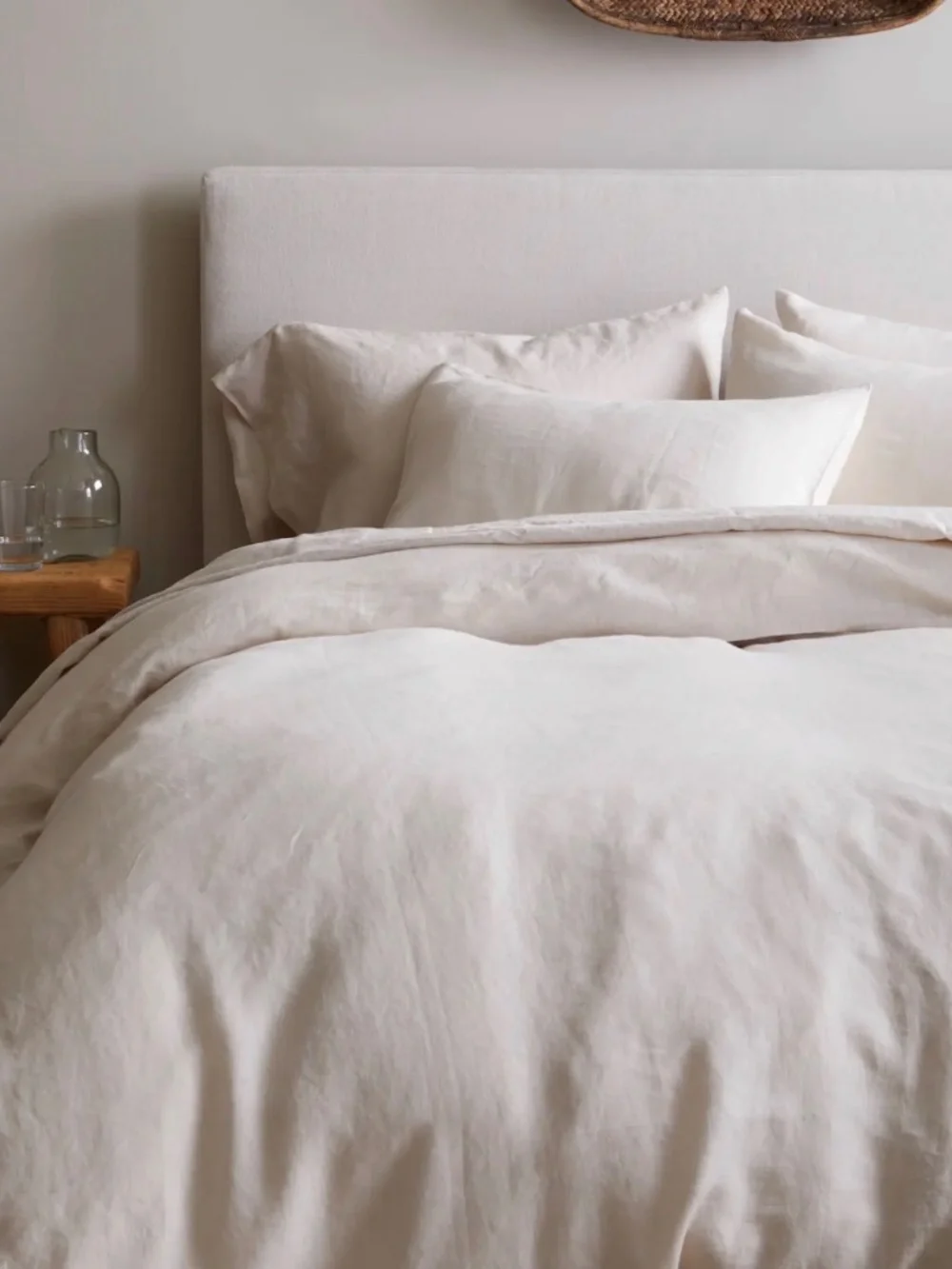 Quince European Linen Duvet Cover Full/Queen Sand Color